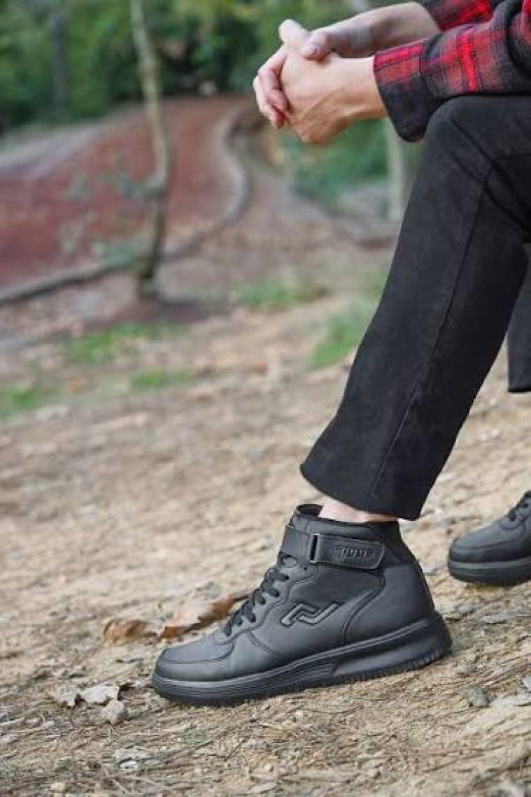 Jump 16309 Yüksek Bilekli Siyah Erkek Sneaker Günlük Spor Ayakkabı