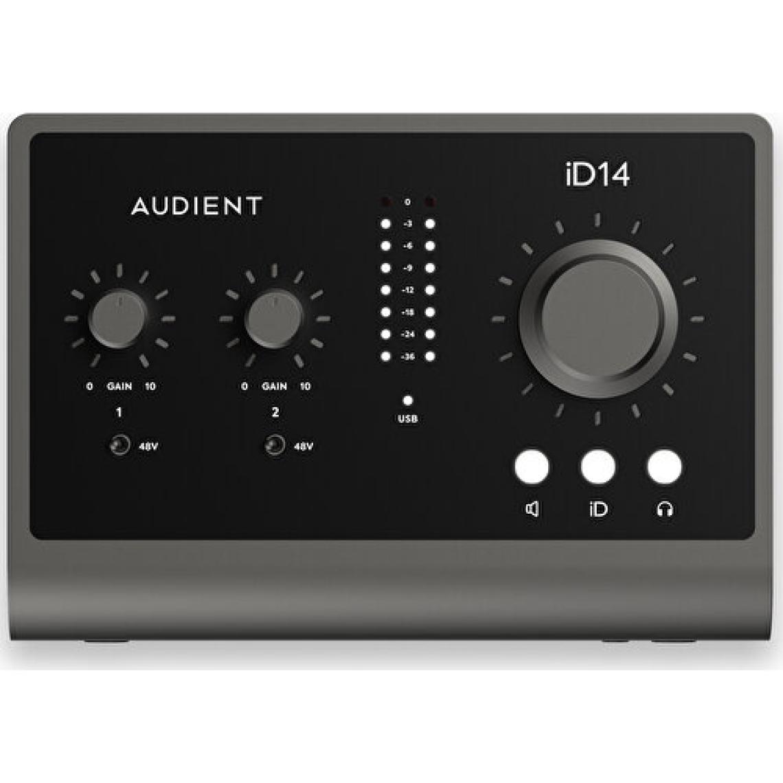 Audient İD14 Mkıı Yüksek Kalite Usb-C Ses Kartı: 10-Giriş/6-Çıkış 24BIT/96KHZ Burr Brown Ad/da Çeviriciler + 2x Class-A Audient Konsol Mikrofon Preamp + Jfet Dı + 8-Kanal Adat Girişi