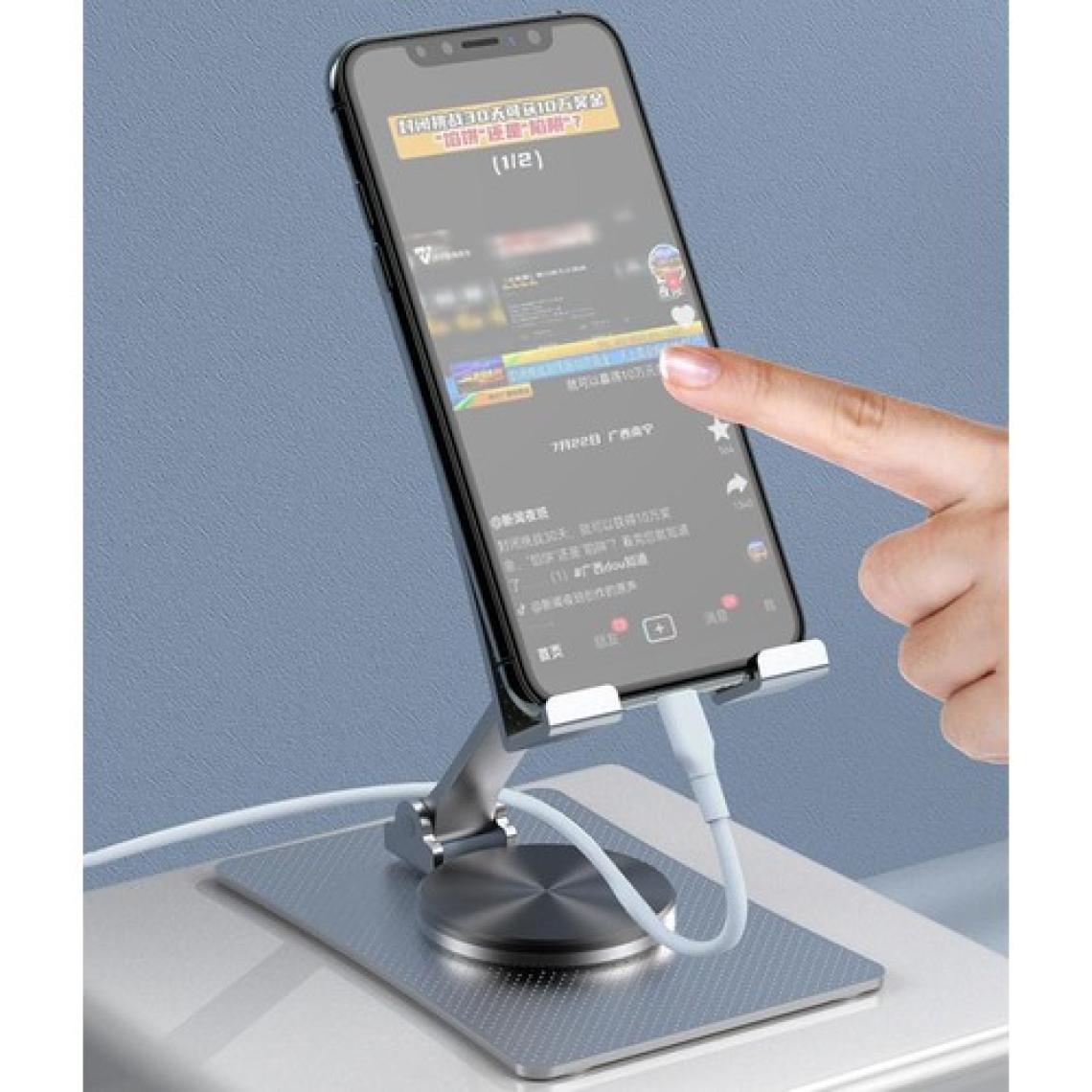 Dexmon Metal Katlanabilir Masaüstü Telefon Tutucu Tablet Standı 360 Derece Dönen Ayarlanabilir