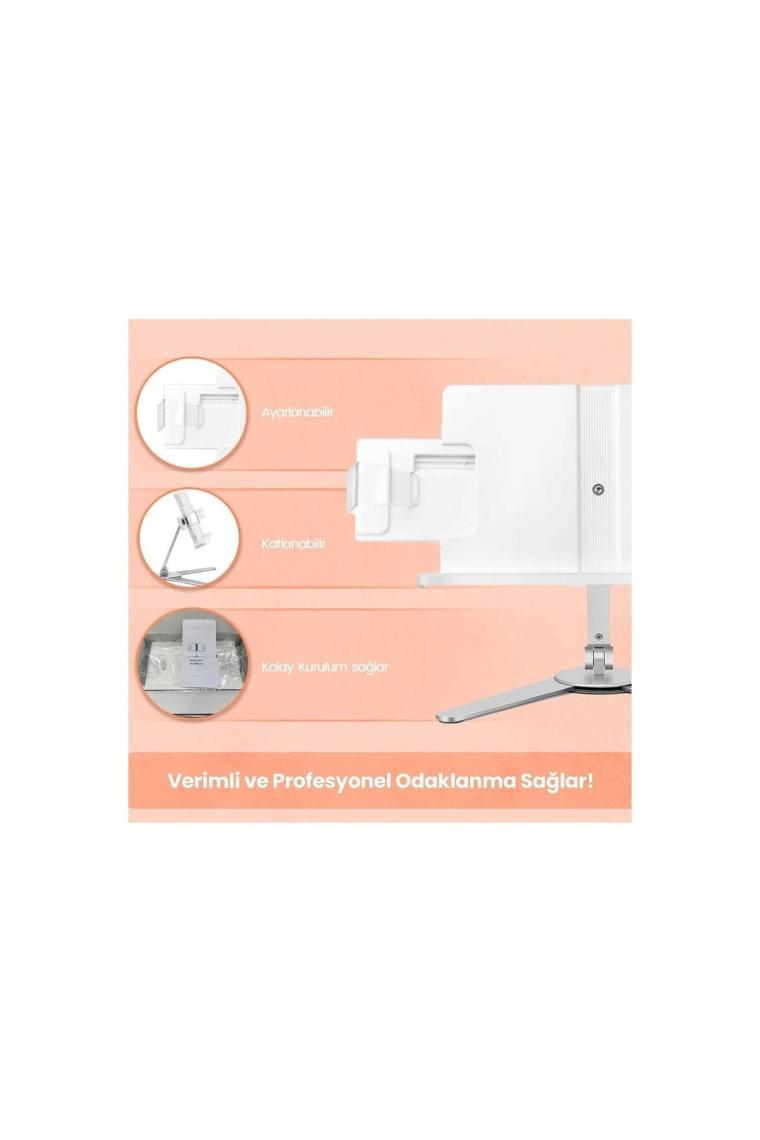 Npo STD007 Okuma Açısı Ayarlı Koruma Kıskkaçlı Alüminyum&abs Kitap/tablet/dergi Standı Modern Rahle
