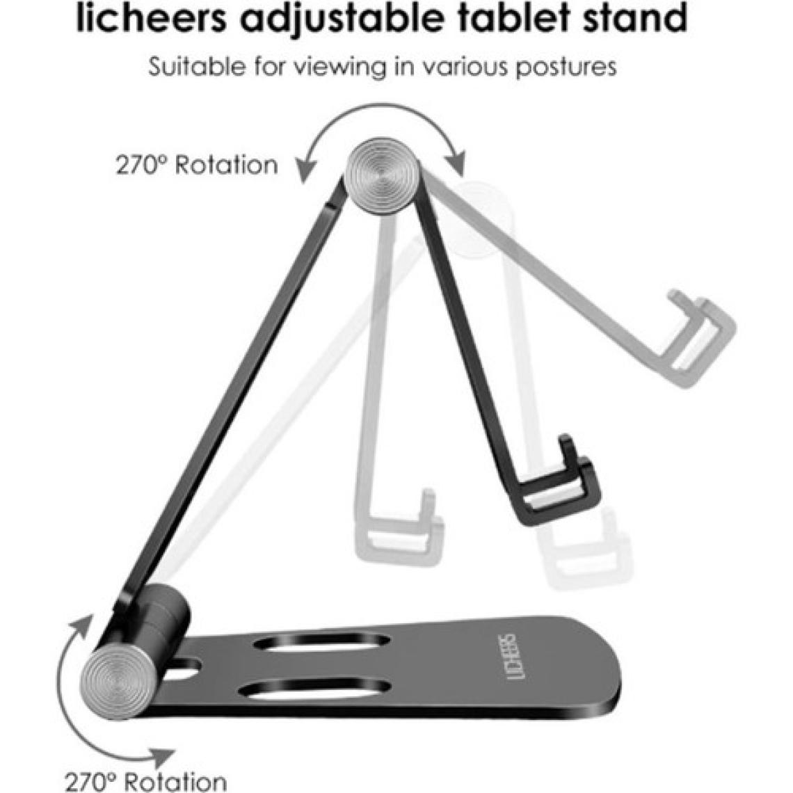 The Wlue Masaüstü Metal Tablet ve Telefon Tutucu Stand Katlanabilir 270° Hareketli Siyah