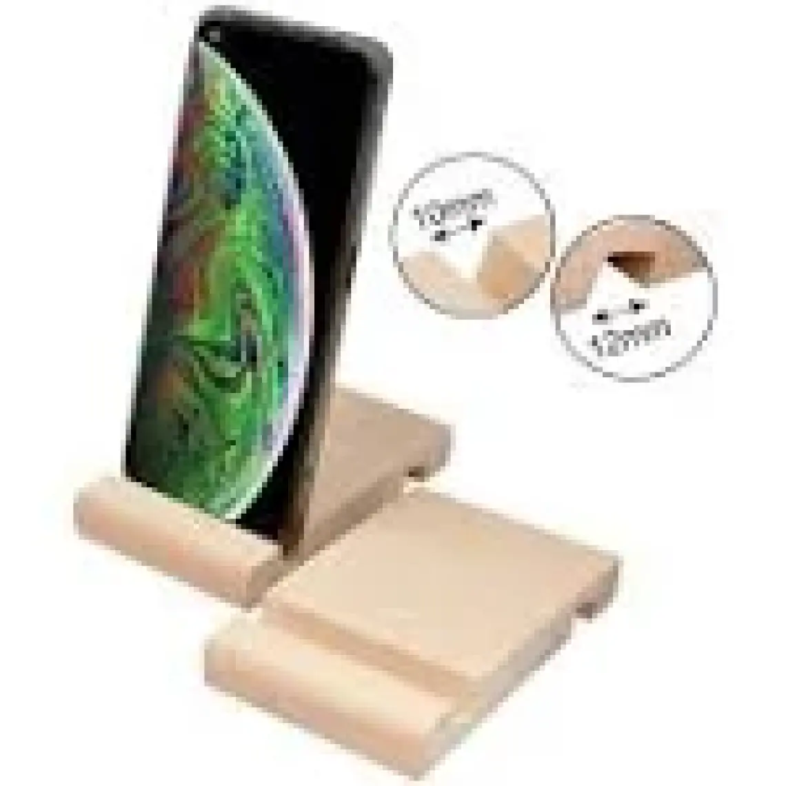 Ahşap Tablet ve Telefon Tutucu 2'li Set Kanal Aralığı 12 x 10 mm