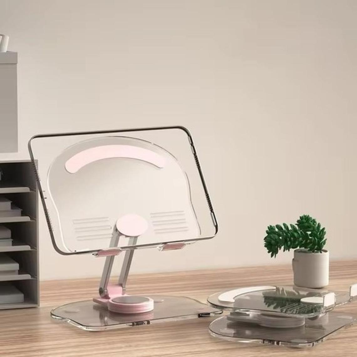 Mi7a Tablet Tutucu Şeffaf Metal Aparat 360 Dönebilen Katlanabilir