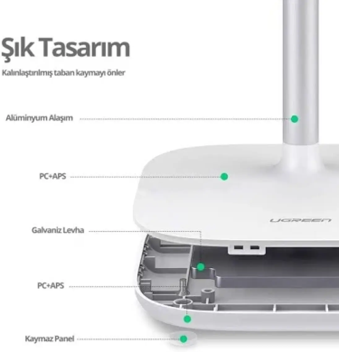 Ugreen Ayarlanabilir Masaüstü Cep Telefonu Standı Beyaz