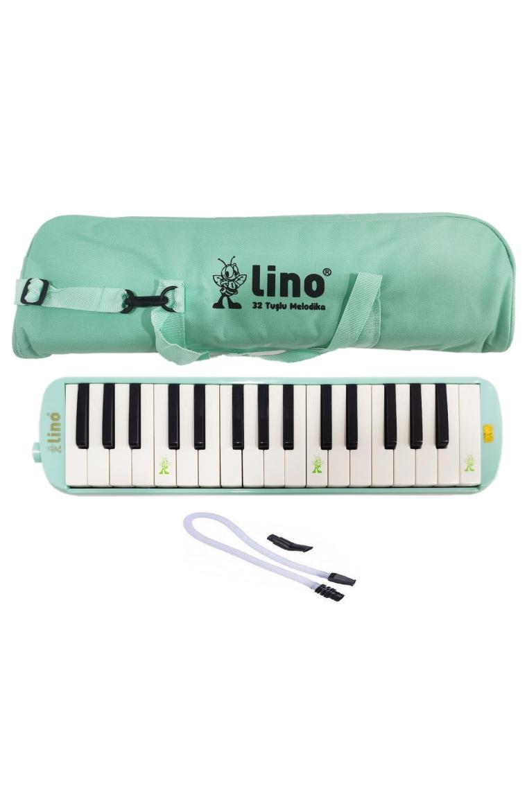 32 Tuşlu Melodika Bez Çanta Pastel Yeşil