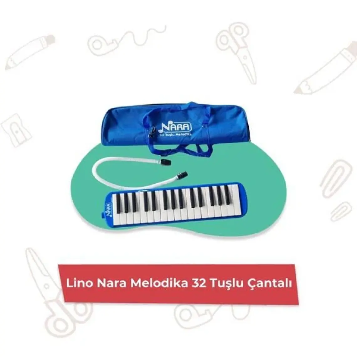 Nara Melodika 32 Tuşlu Bez Çanta Mavi