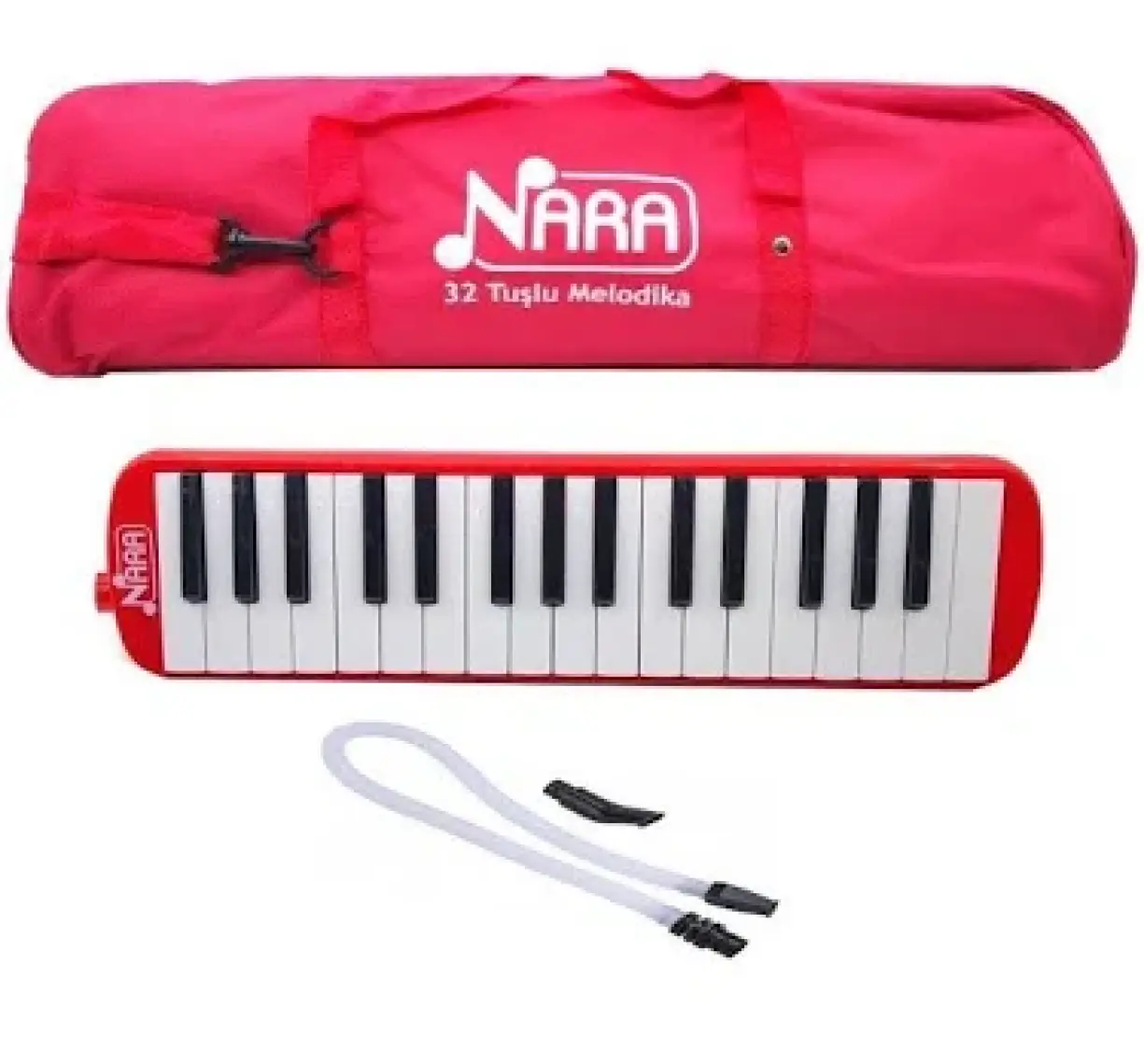Nara Melodika 32 Tuşlu Bez Çanta Kırmızı