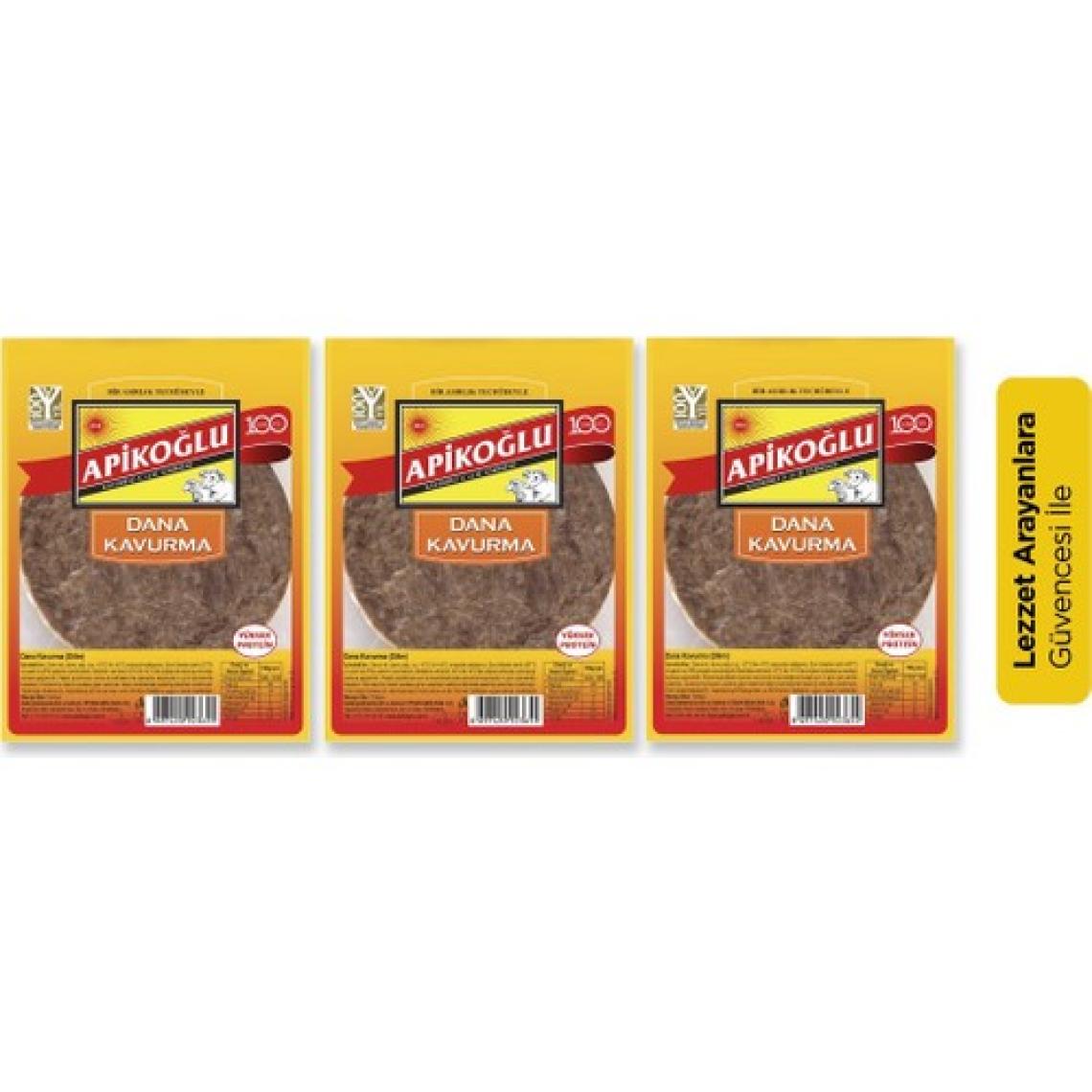 Apikoğlu Siniri Alınmış Dilim Kavurma 100 gr 3'lü Paket