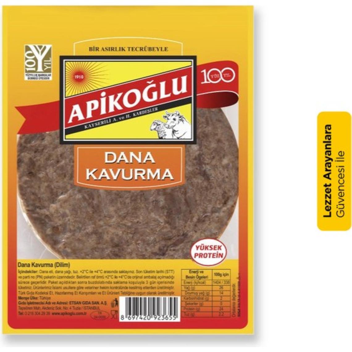 Apikoğlu Siniri Alınmış Dilim Kavurma 100 gr 3'lü Paket