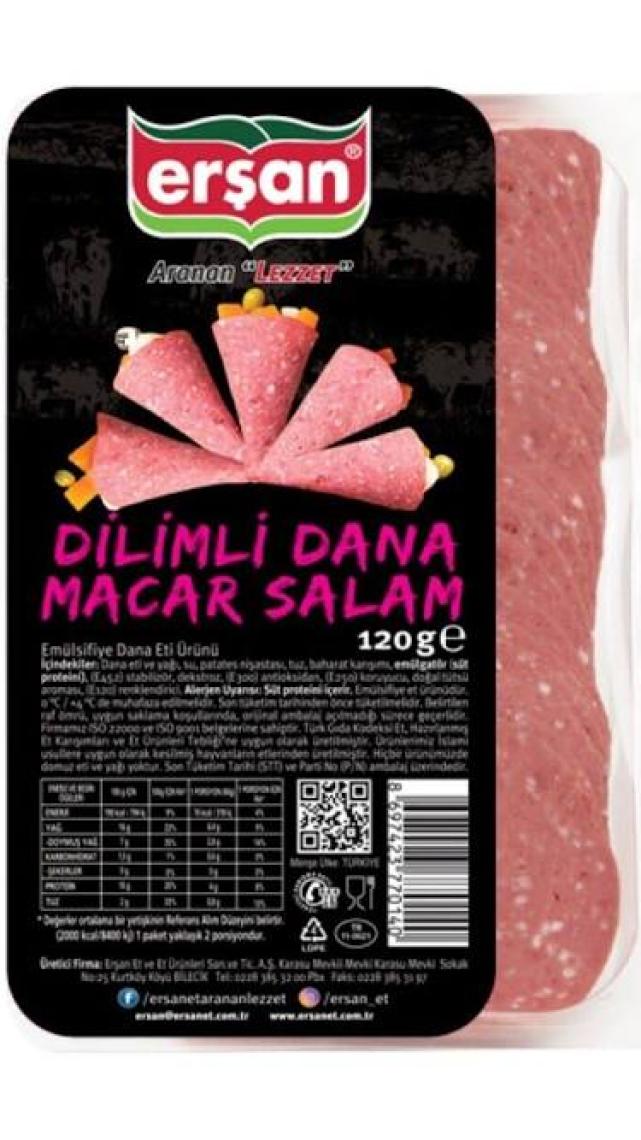 Erşan Dana Di̇li̇mli̇ Macar Salam 120 gr