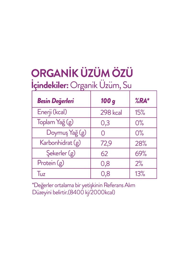 Kids Organik Üzüm Özü 290 gr ( Soğuk Sıkım ) Şeker Ilavesiz