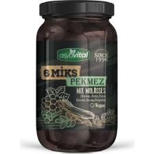 ASYA VİTAL 6 MİX PEKMEZ 800 GR. CAM (ÜZÜM, DUT, HARNUP, HURMA, ANDIZ, PROPOLİS)