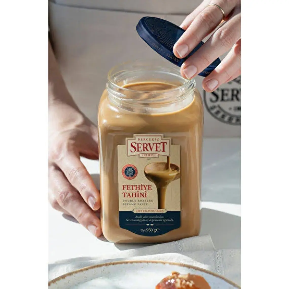 Bercekız Servet Şekerleme Taze Üretilmiş Çifte Kavrulmuş Fethiye Tahini 950 gr - Yerli Susam