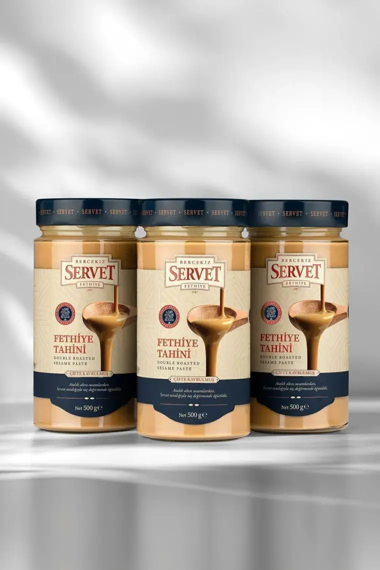 Bercekız Servet Şekerleme Çifte Kavrulmuş Taze Fethiye Tahini - 950 gr 3'lü Paket