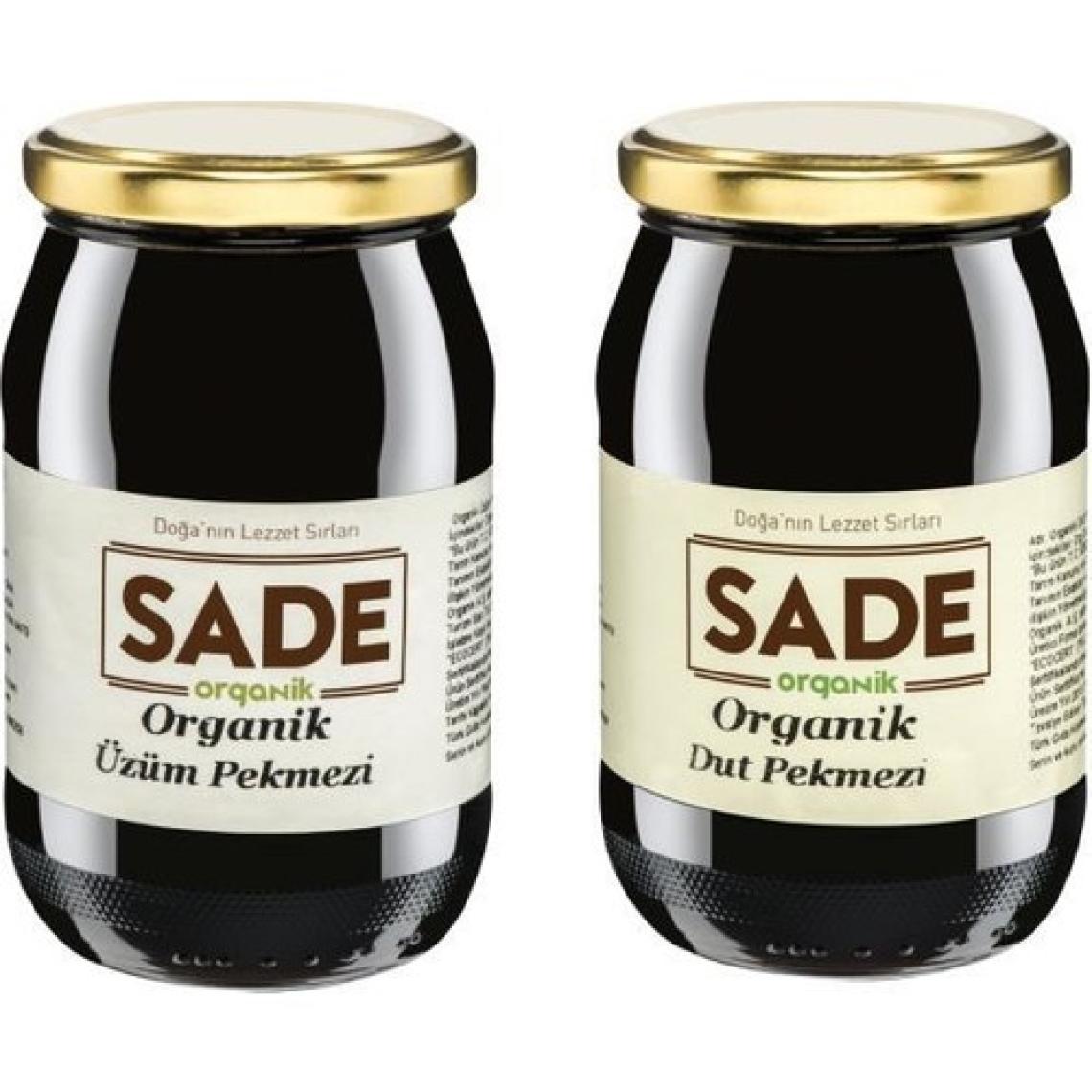 Sade Organik Üzüm Pekmezi 460gr + Sade Organik Dut Pekmezi 460gr