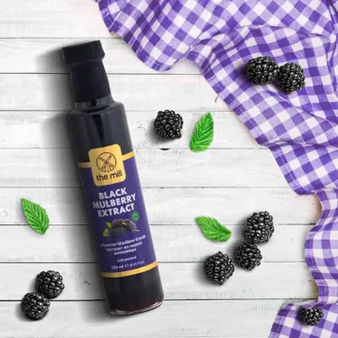 The Mill Karadut Özü 250 ml Cam Şişe - Soğuk Sıkım - İlave Şeker İçermez - Rafine Şekere Sağlıklı Alternatif
