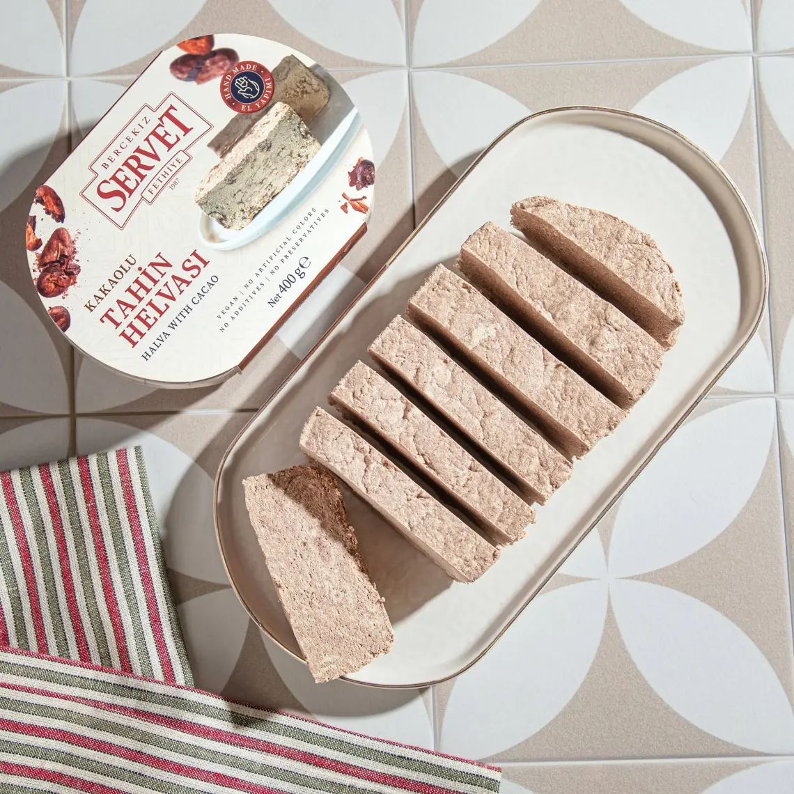 Bercekız Servet Rafine Şeker İlavesiz - Kakaolu Helva 400 gr