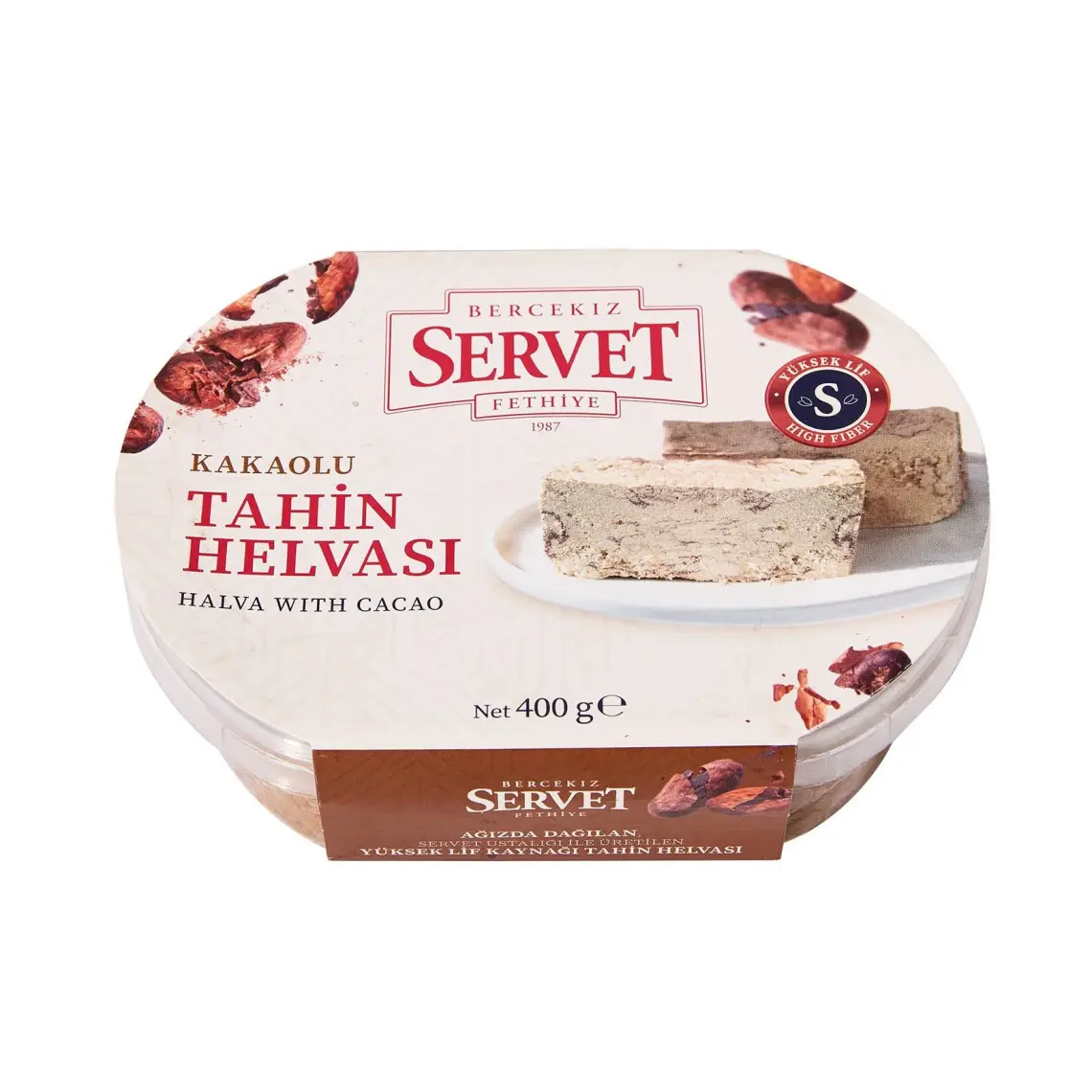 Bercekız Servet Rafine Şeker İlavesiz - Kakaolu Helva 400 gr