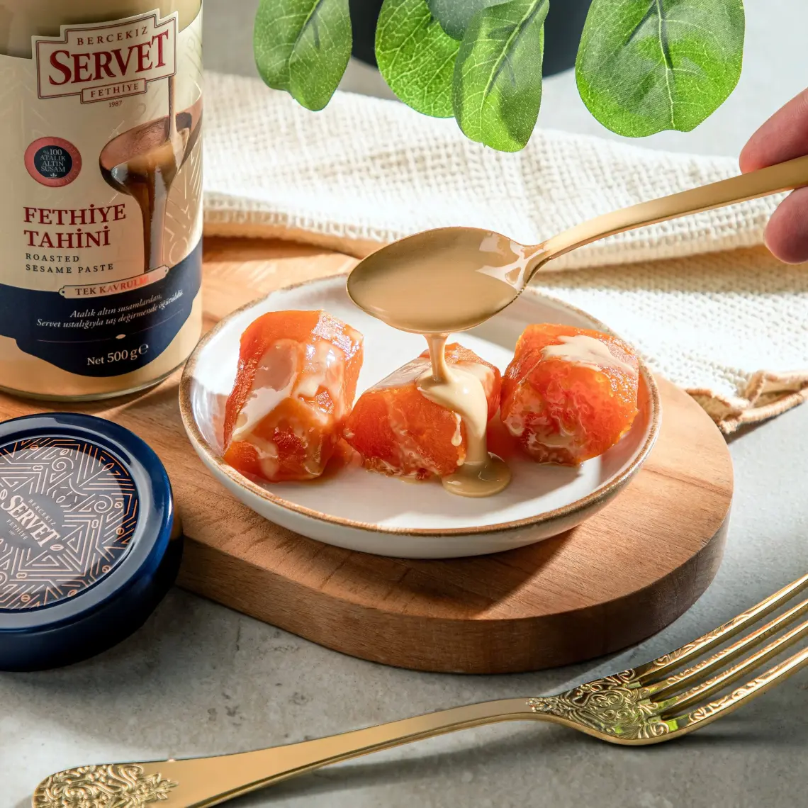 Bercekız Servet Şekerleme Tek Kavrulmuş Taze Fethiye Tahini - 500 gr 3'lü Paket