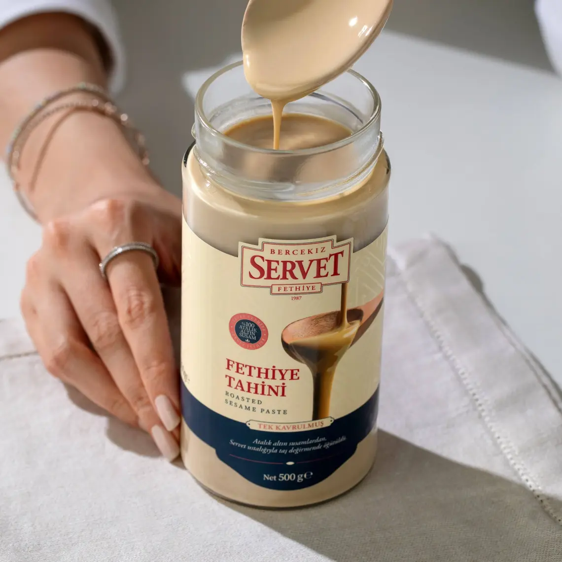 Bercekız Servet Şekerleme Tek Kavrulmuş Taze Fethiye Tahini - 500 gr 3'lü Paket