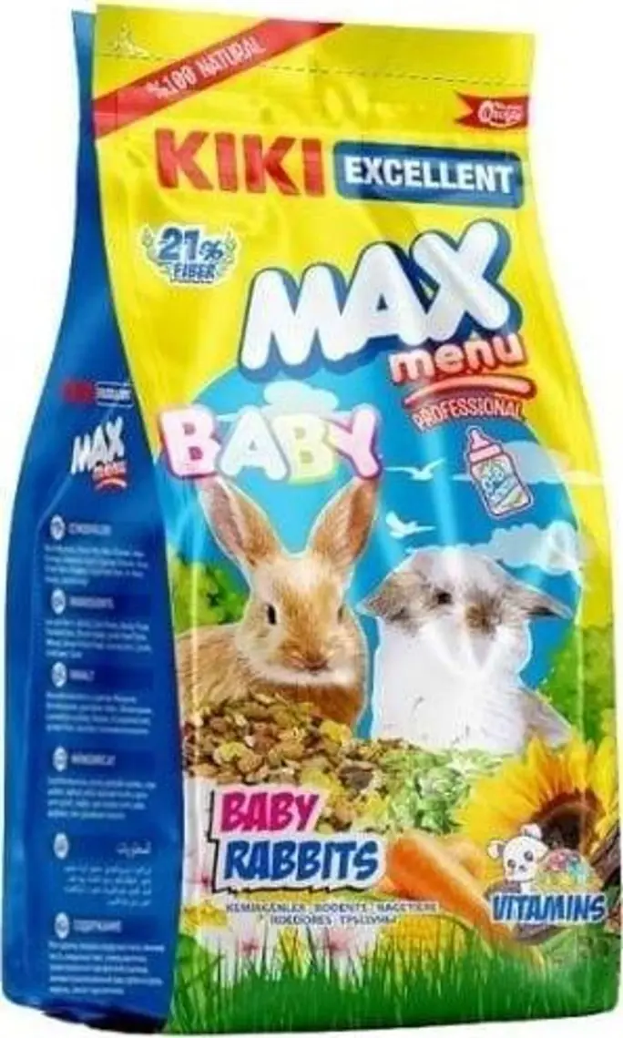 Kıkı Excellent Kemirgen Max Menu Baby Rabbits Yavru Tavşan Yemi 1000 Gr. KG304