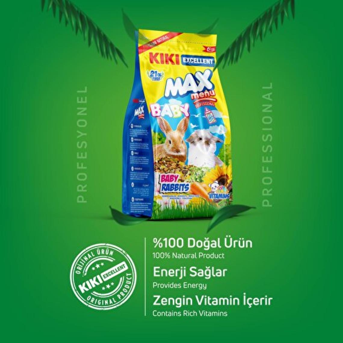 Kıkı Excellent Kemirgen Max Menu Baby Rabbits Yavru Tavşan Yemi 500 Gr. KG303