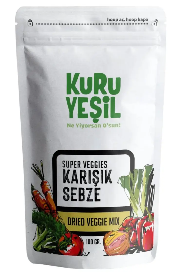 Kuru Yeşil - Kuru Sebze  - Karışık Sebze Kurusu - Dried Vegetables - Karışık Sebze - 100 gr
