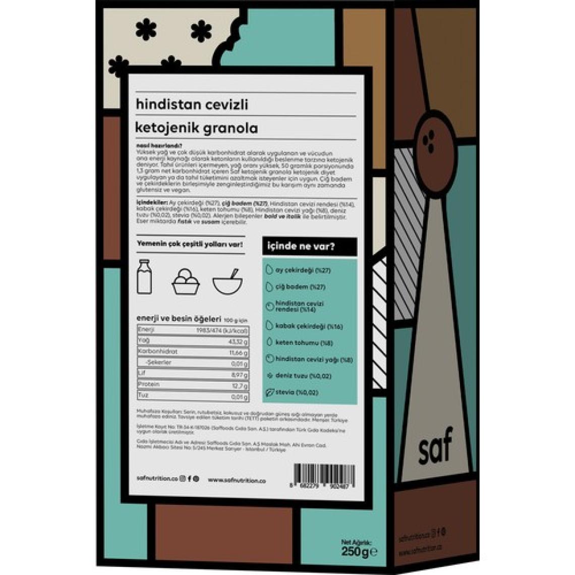 Saf Nutrition Hindistan Cevizli Ketojenik Granola, 200 gr x 2 Adet