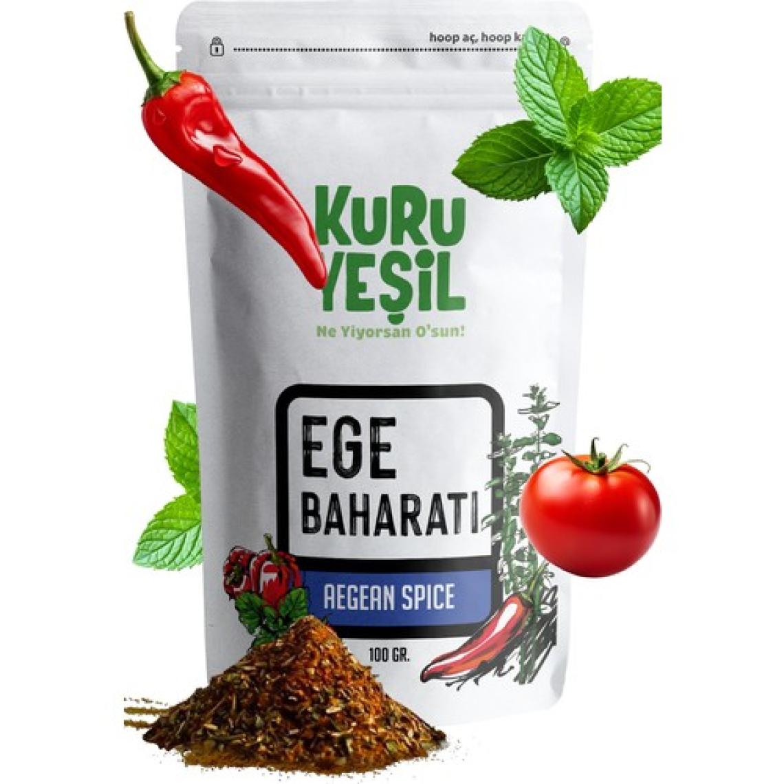 Kuru Yeşil - Baharat - Ege Baharatı - Kahvaltılık Baharat - Çeşni - Sebze Çeşnisi - 100 Gr