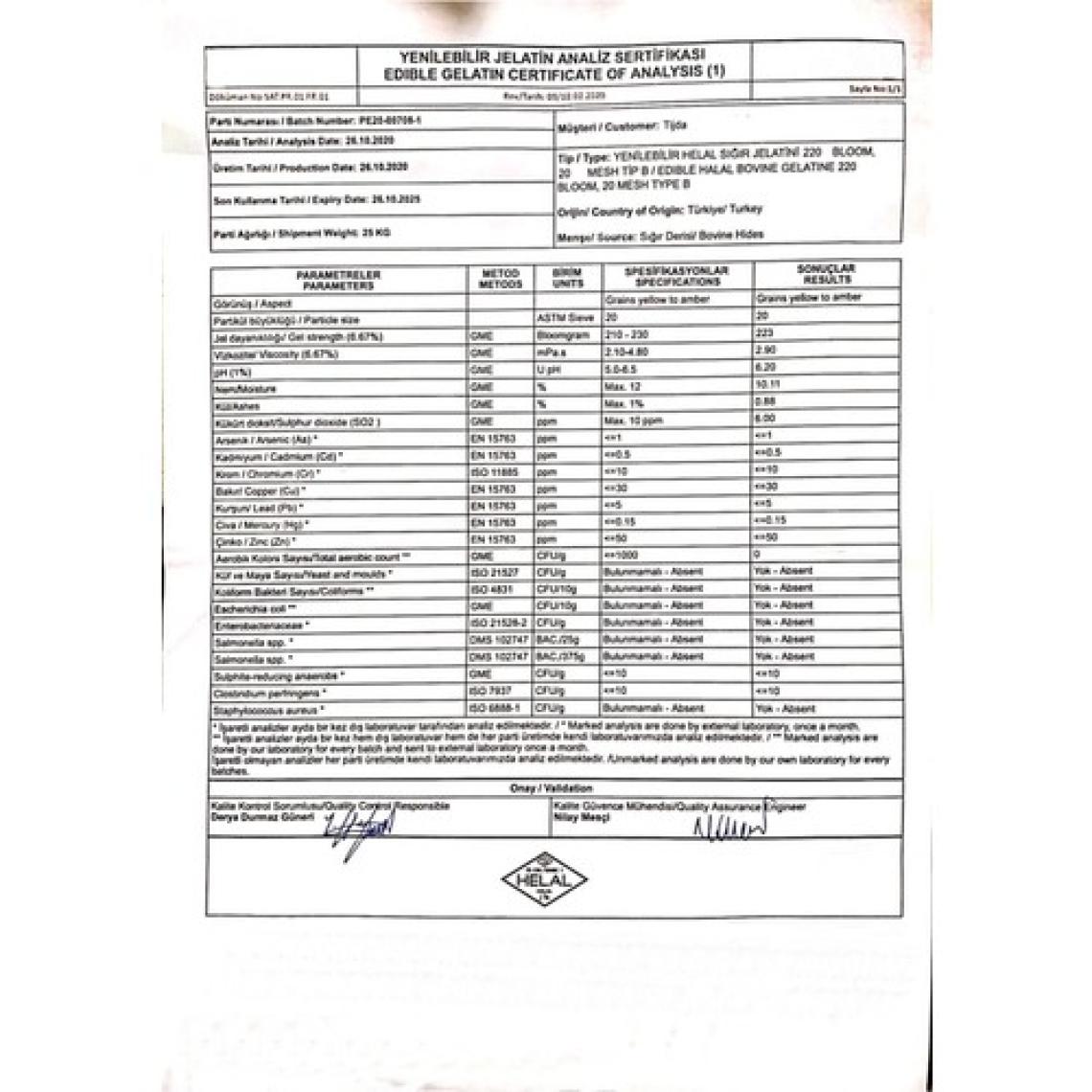 Tijda Toz Sığır Jelatini  Yenilebilir  200 gr