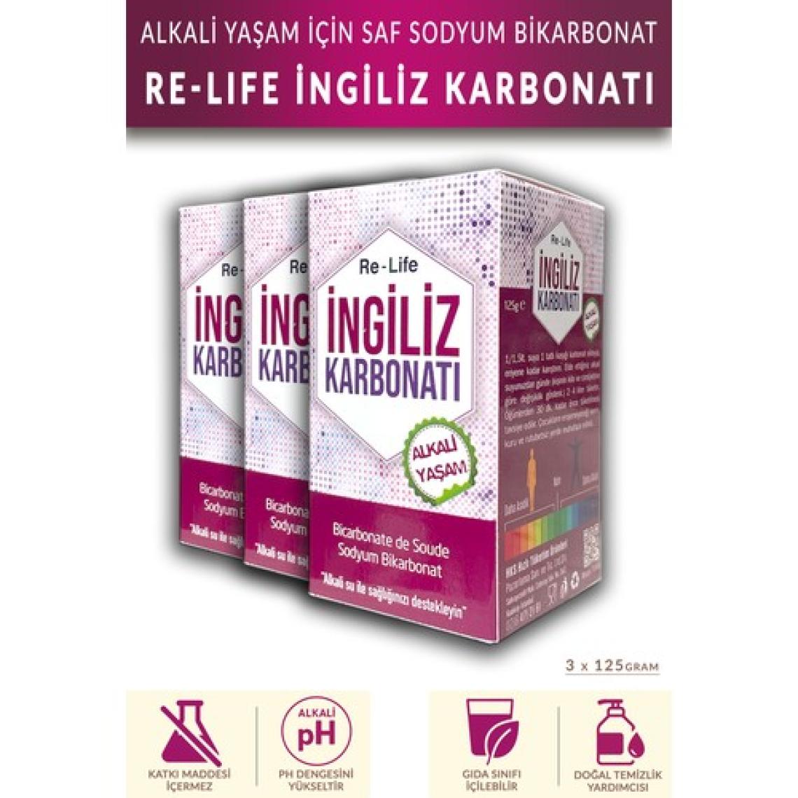 Relife Saf Ingiliz Karbonatı 125 gr Sodyum Bikarbonat Alkali Yaşam