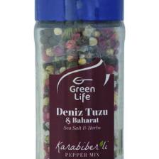 Green Life Karabiber Tuz Karışımı - 75 gr - Değirmenli Cam