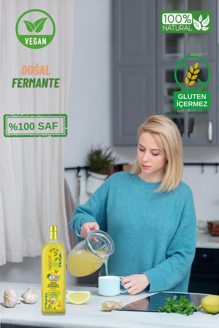 Limon Sarımsak Maydanoz Kürü 1 Litre Cam Şişe