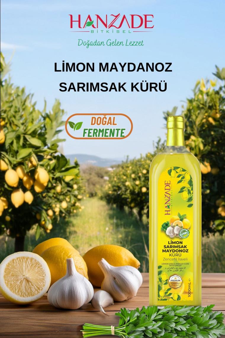 Limon Sarımsak Maydanoz Kürü 1 Litre Cam Şişe