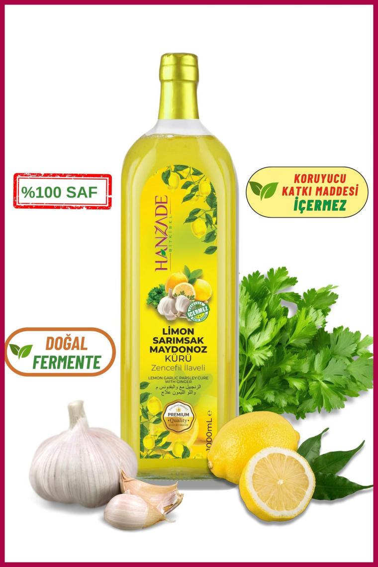 Limon Sarımsak Maydanoz Kürü 1 Litre Cam Şişe