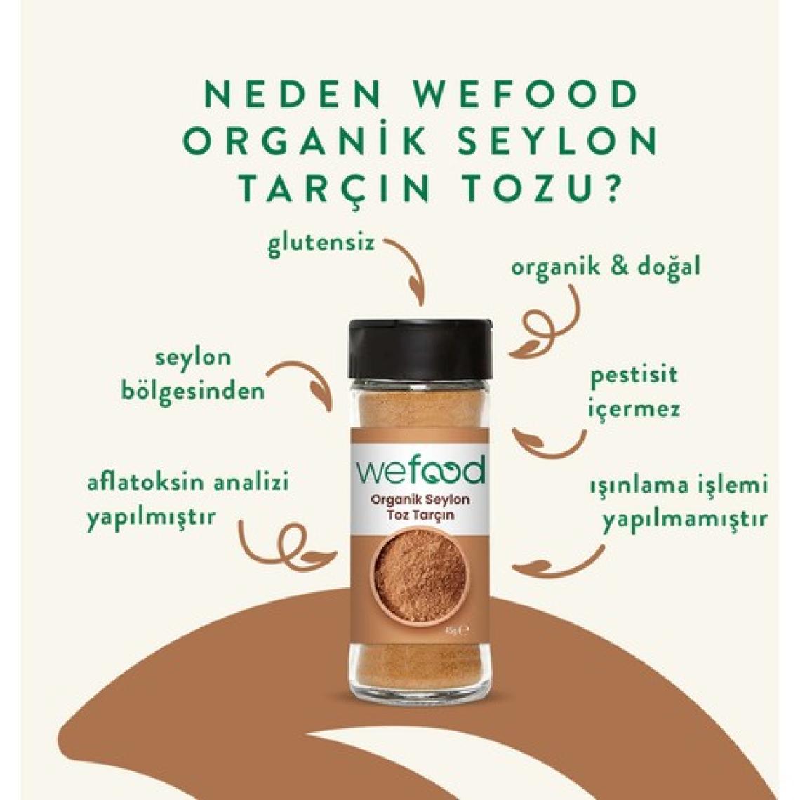 Wefood Organik Seylon Tarçın Tozu 45 gr 8682392174396