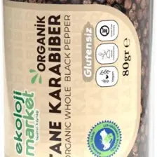 Ekoloji Market  Glutensiz Tane Karabiber 80 gr /  Gluten-Free Whole Black Pepper 80 gr