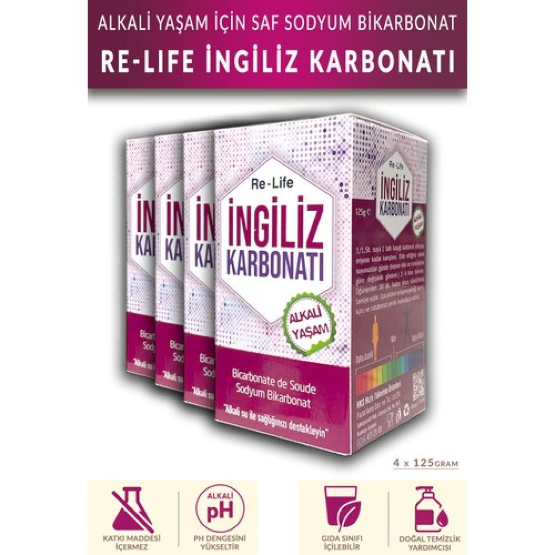 Relife Saf Ingiliz Karbonatı 125 gr Sodyum Bikarbonat Alkali Yaşam