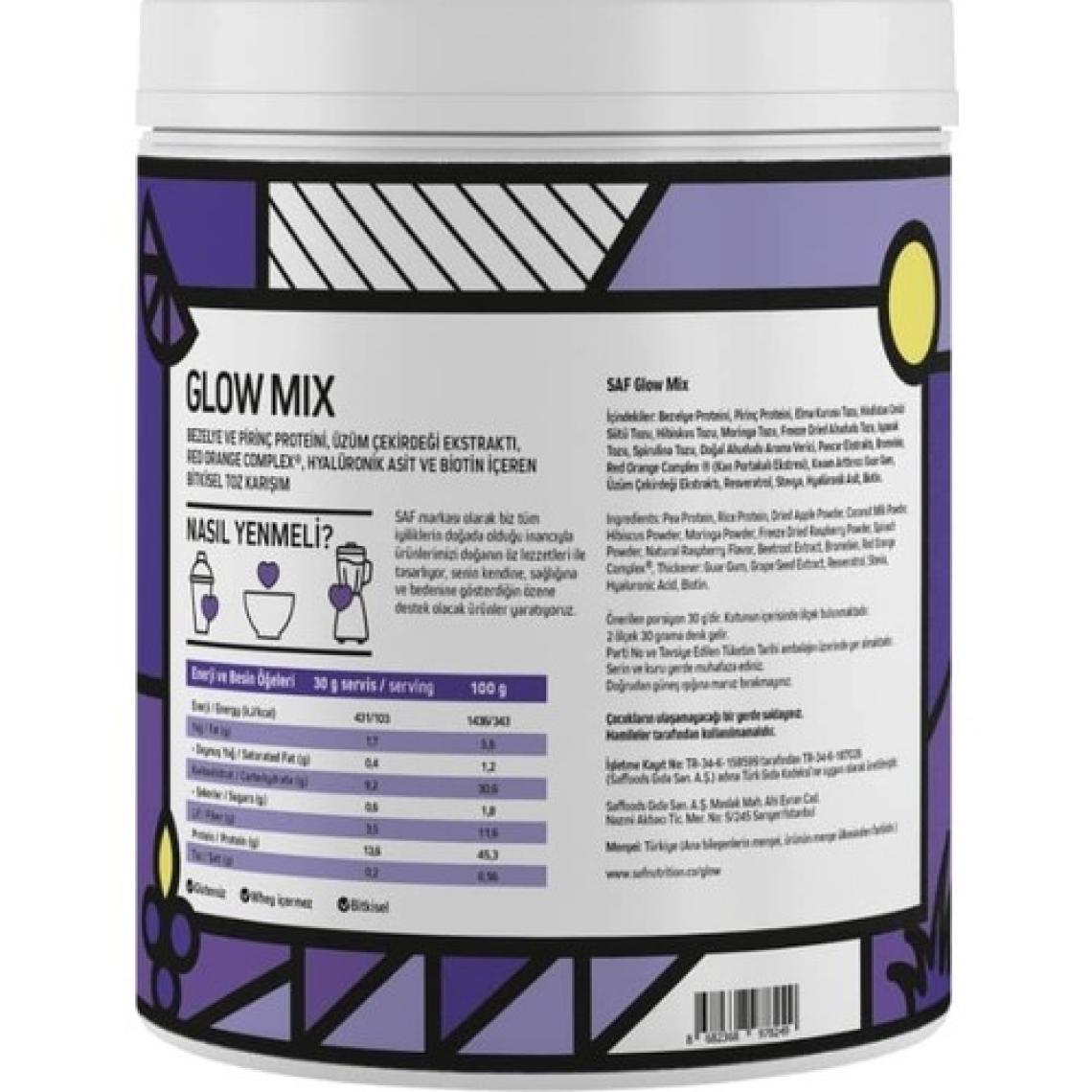 Saf Nutrition Bitkisel Protein + Superfood Mix Glow 360 gr