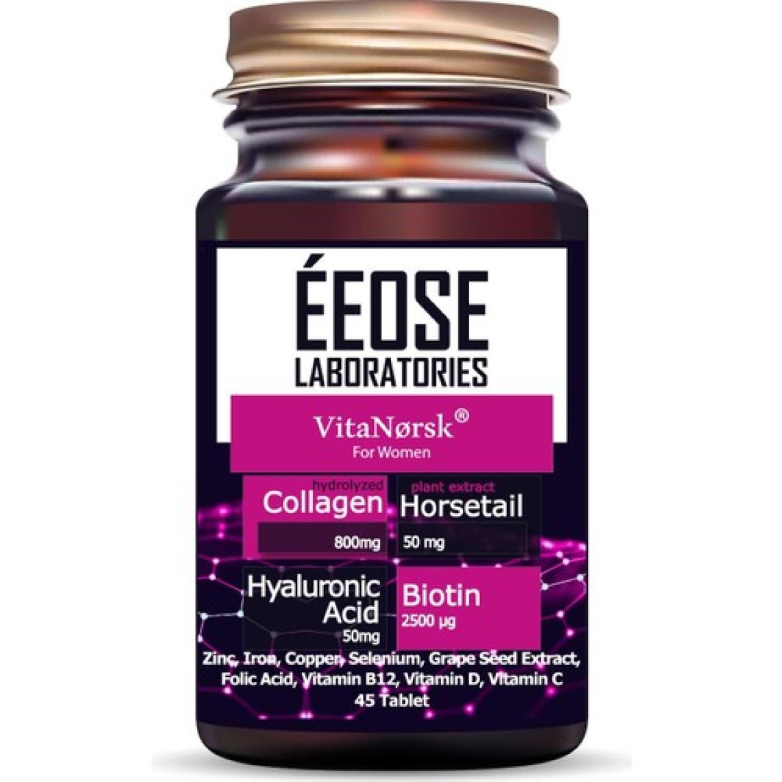 Eeose Collagen Tablet ( Kollajen + Hyaluronik Asit + Atkuyruğu + Biotin + C Vitamini) 45 Tablet