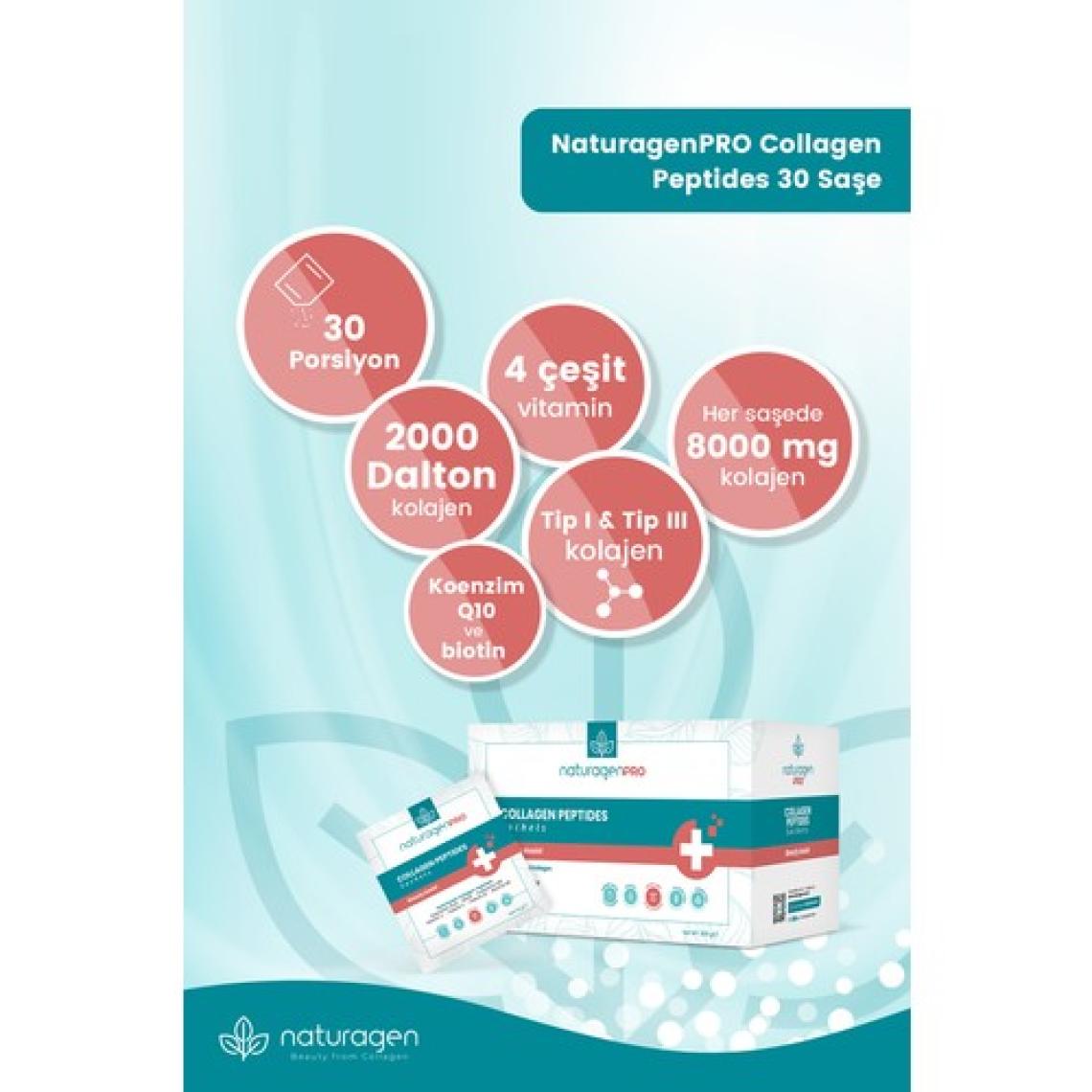 Naturagen Pro Collagen() Beauty 30'lu Saşe Yeşil Elma Aromalı (Tip 1&Tip3 - 8.000 mg Hidrolize )