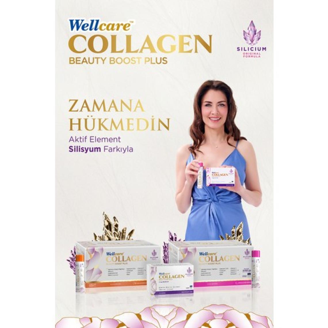 Wellcare Collagen Beauty Boost Plus 10.000 mg Frenk Üzümü & Portakal Aromalı Likit Form - 30 Tüp & 30 Silisyum Kapsül