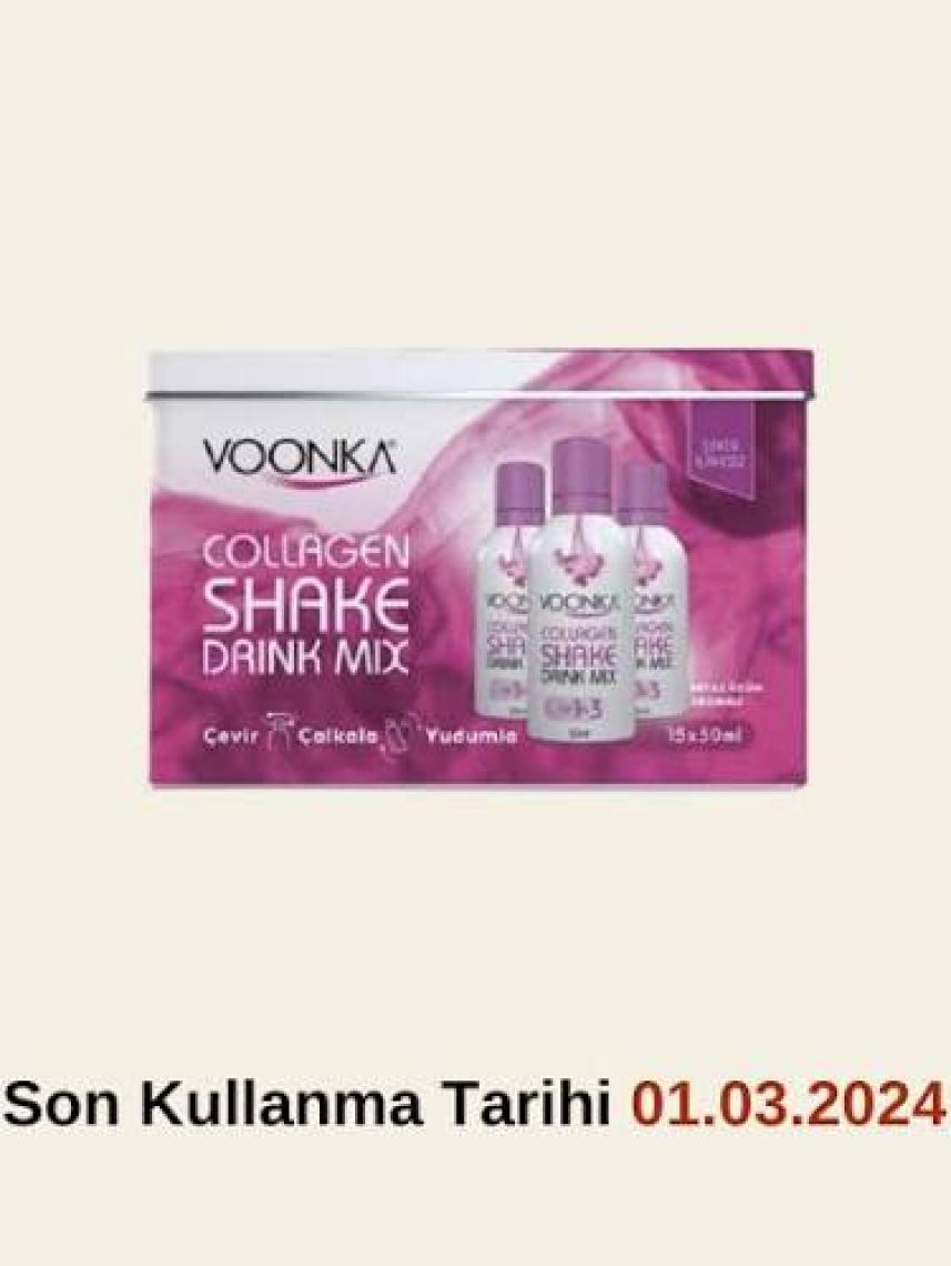 Voonka Collagen Shake Drink Mix Beyaz Üzüm Aromalı 15X50 ml