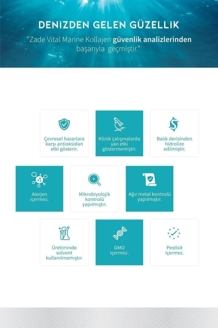 Zade Vital Marine Collagen + Hyaluronic Acid Bitkisel Sert 40'lı Kapsül