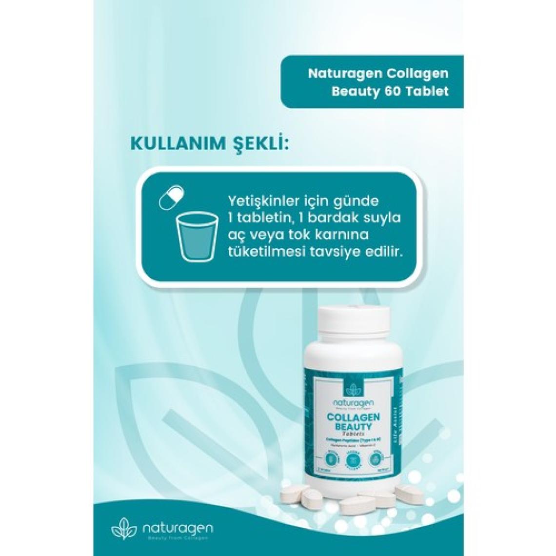 Naturagen  60 Tablet Hidrolize Collagen Type (Tip 1&Tip 3 Sığır ,Hyaluronic Acid & Vitamin C)