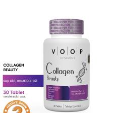 Voop Collagen Beauty Tip 1 Ve Tip 3 | Kolajen Hyaluronic Asit Q10 Biotin Çinko - 30 Tablet