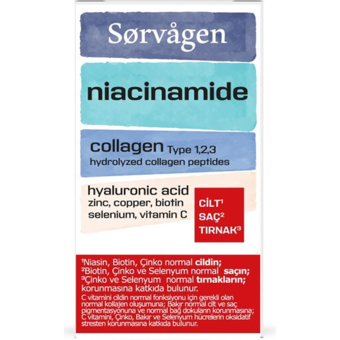 Sorvagen Niacinamide Collagen - Kolajen Hyaluronic Acid Tablet