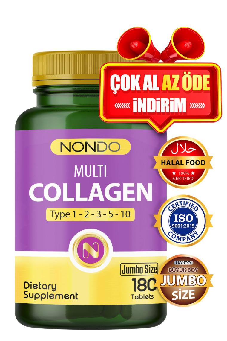 Nondo Multi Kolajen 180 Tablet - Collagen  Tip 1-2-3-5-10