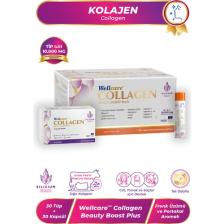 Wellcare Collagen Beauty Boost Plus 10.000 mg Frenk Üzümü & Portakal Aromalı Likit Form - 30 Tüp & 30 Silisyum Kapsül