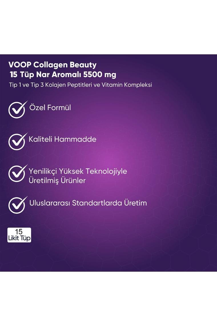 Voop Collagen Beauty Yüksek Biyoaktif Hidrolize Kolajen %100 Saf Ve Doğal - 30 Tüp